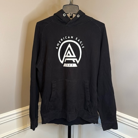 Black American Eagle hoodie sweatshirt size large - Picture 1 of 5
